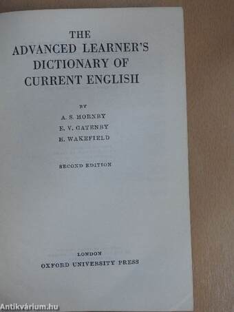 The advanced learner's dictionary of current english