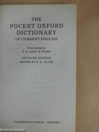 The Pocket Oxford Dictionary of Current English