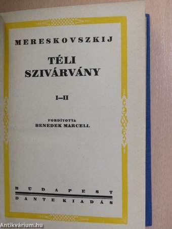 "10 kötet a Mereskovszkij munkái sorozatból (nem teljes sorozat)"