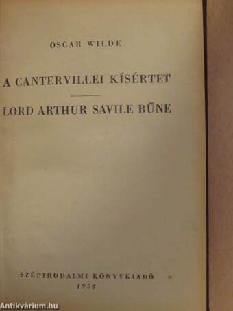 A cantervillei kísértet/Lord Arthur Savile bűne