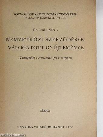 Nemzetközi szerződések válogatott gyűjteménye