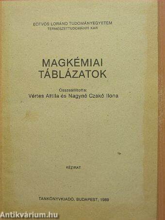 Magkémiai táblázatok