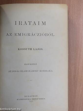 Irataim az emigráczióból I-III.