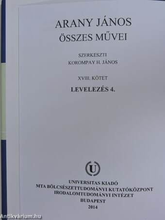 Arany János összes művei XVIII.