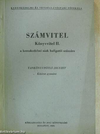 Számvitel - Könyvvitel II.