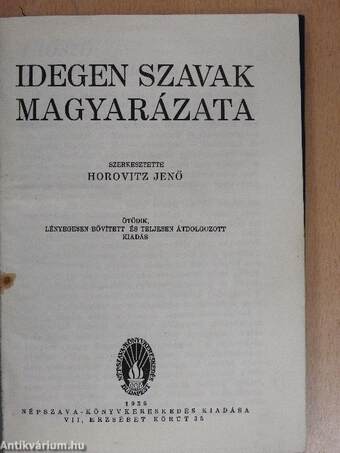 Idegen szavak magyarázata