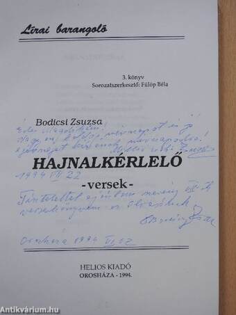 Hajnalkérlelő (dedikált példány)