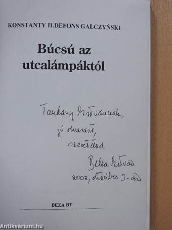 Búcsú az utcalámpáktól (dedikált példány)