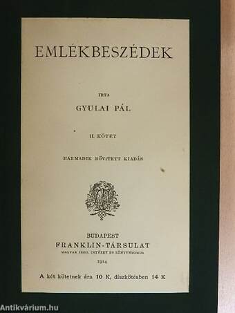 Emlékbeszédek II. (töredék)