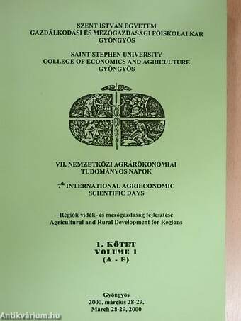 VII. Nemzetközi Agrárökonómiai Tudományos Napok 1.