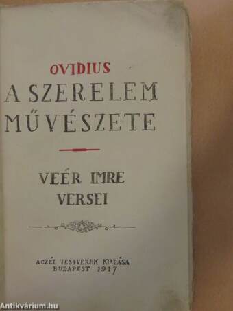 Ovidius: A szerelem művészete/Veér Imre versei