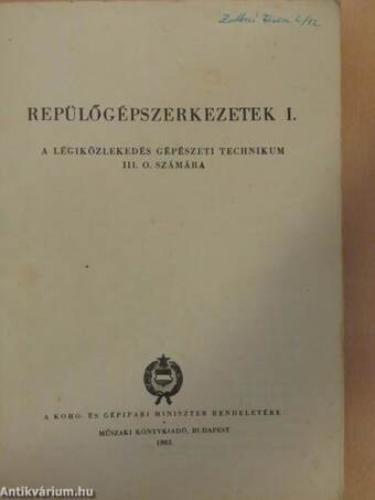 Repülőgépszerkezetek I-II.