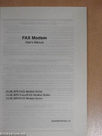 FAX Modem User's Manual