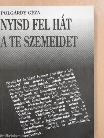 Nyisd fel hát a te szemeidet (dedikált példány)