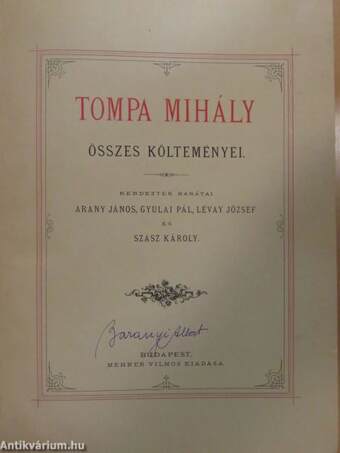 Tompa Mihály összes költeményei