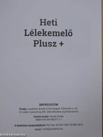 Heti Lélekemelő Plusz +