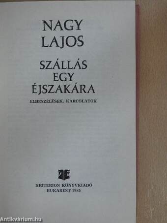 Szállás egy éjszakára