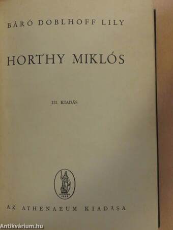 Horthy Miklós (Tiltólistás kötet)