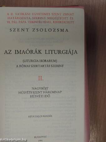 Az imaórák liturgiája II.