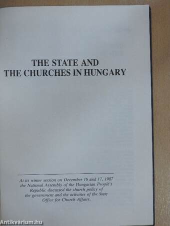 The state and the churches in Hungary