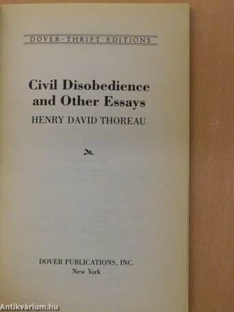 Civil Disobedience and Other Essays