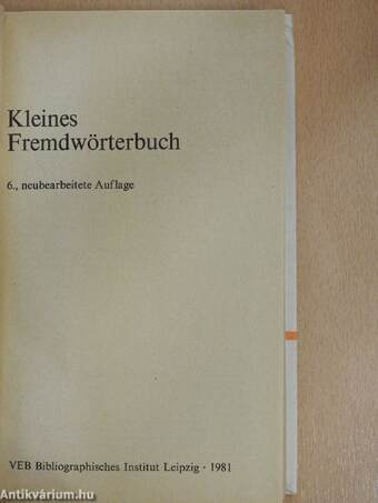 Kleines Fremdwörterbuch