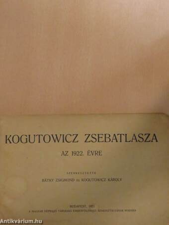 Kogutowicz zsebatlasza az 1922. évre