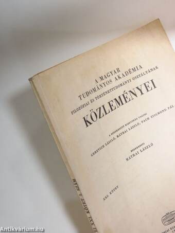 A Magyar Tudományos Akadémia Filozófiai és Történettudományi Osztályának közleményei 1972/3.