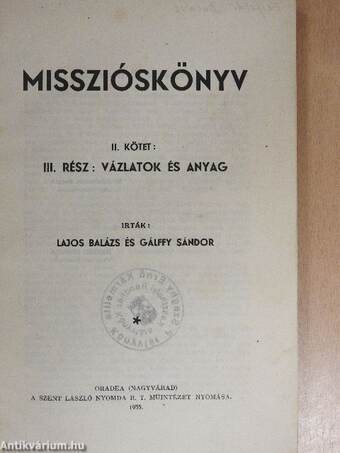 Misszióskönyv II.