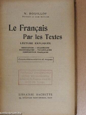 Le Francais par les textes