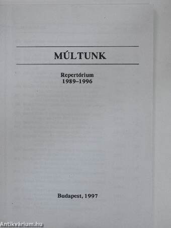 Múltunk - Repertórium 1989-1996