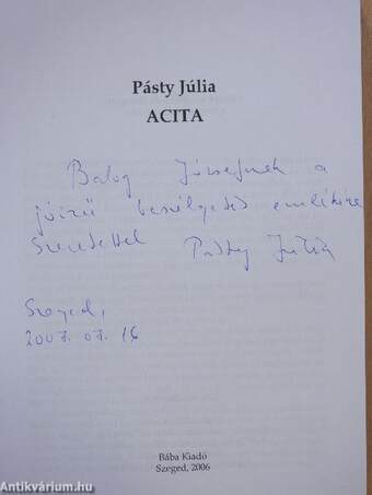 Acita (dedikált példány)