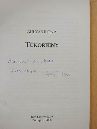 Tükörfény (dedikált példány)