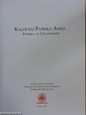Kalocsai Paprika Anno...
