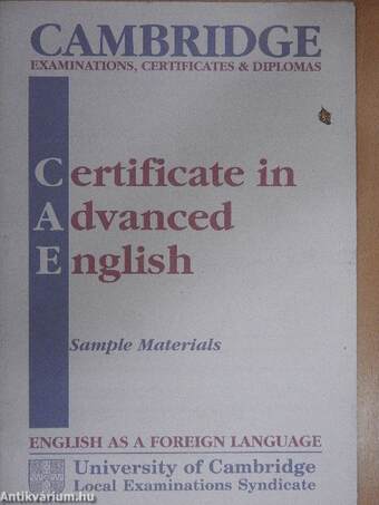 Certificate in Advanced English - Sample Materials