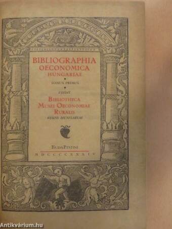 A magyar gazdasági irodalom első századainak könyvészete (1505-1805.)