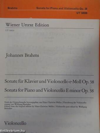 Sonate für Klavier und Violoncello e-Moll Op. 38/Sonata for Piano and Violoncello E minor Op. 38