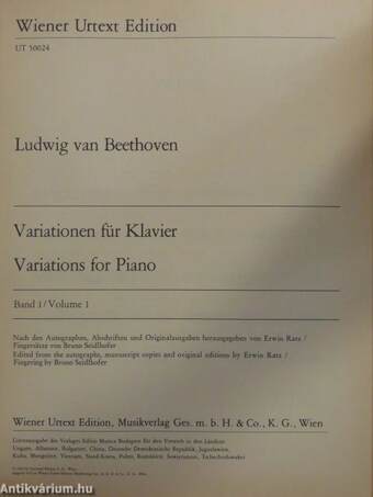 Variationen für Klavier 1./Variations for Piano 1.