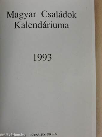 Magyar családok kalendáriuma 1993