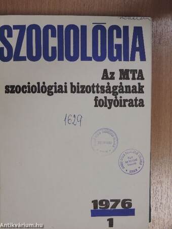 Szociológia 1976/1-4.