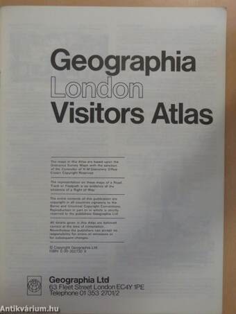 Geographia London Visitors Atlas