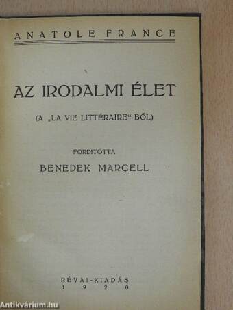 Az irodalmi élet