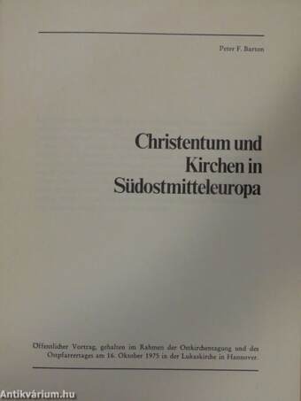 Christentum und Kirchen in Südostmitteleuropa