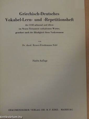 Griechisch-Deutsches Vokabel-Lern- und -Repetitionsheft