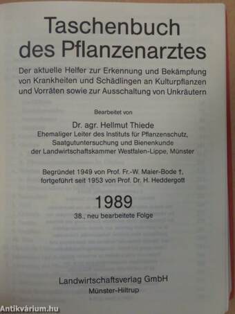 '89 Taschenbuch des Pflanzenarztes