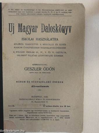 Uj magyar daloskönyv II.