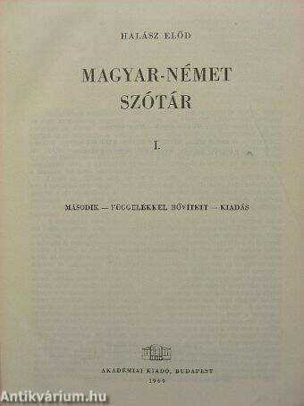 Magyar-német szótár I. (töredék)