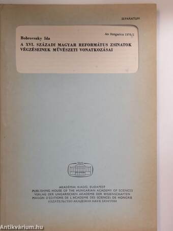 A XVI. századi magyar református zsinatok végzéseinek művészeti vonatkozásai