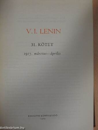 V. I. Lenin összes művei 31.