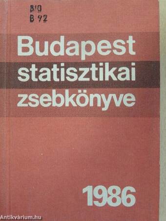 Budapest statisztikai zsebkönyve 1986